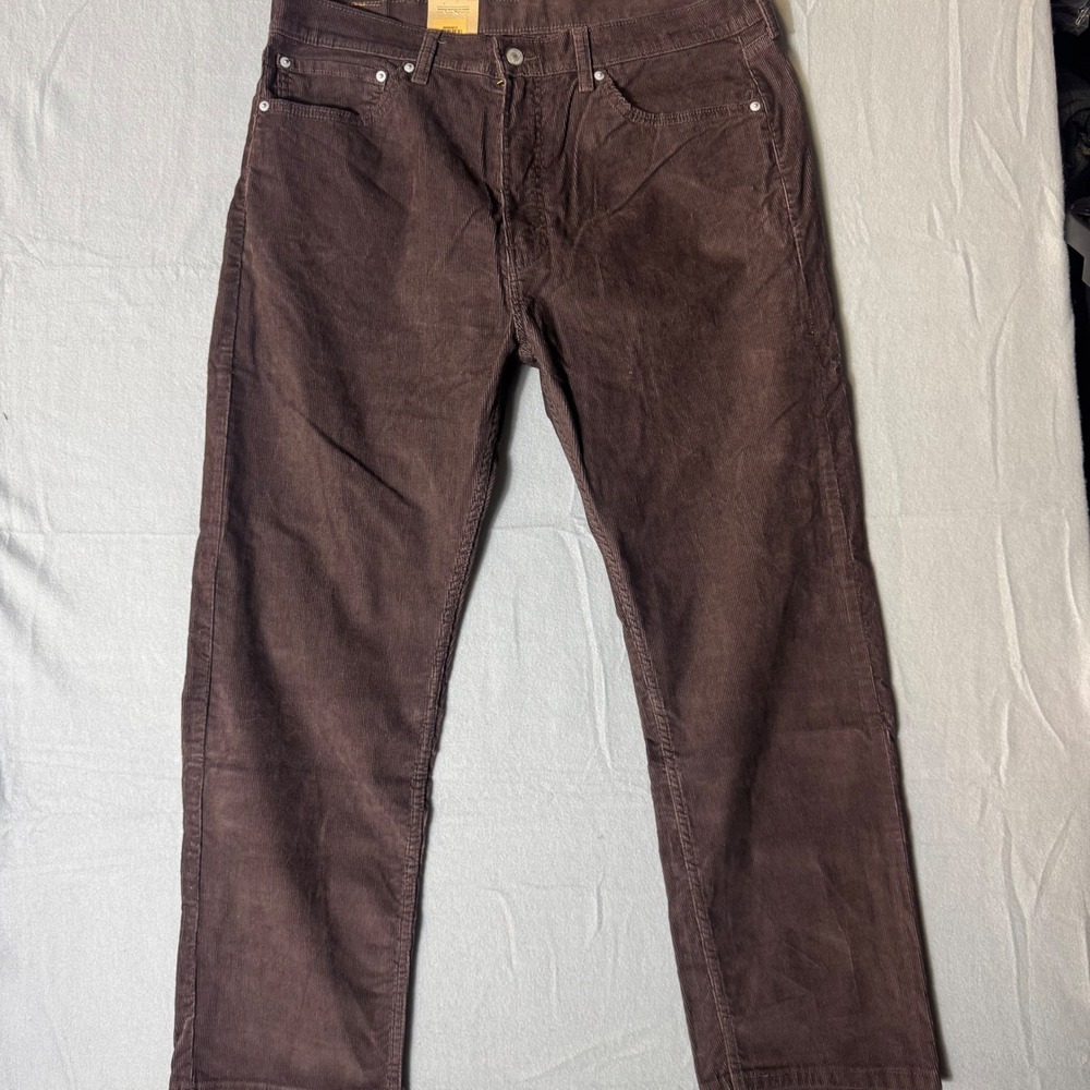 Levis 505 Regular Fit Corduroy Pants Mens 38x30 Brown Straight Leg 005053212 NEW